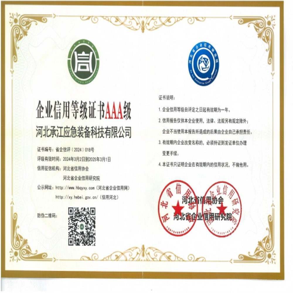 AAA級企業信用等級...